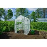 Serre de Jardin - NATURE - H195 x 143 x 143 - 2 étageres - PE armé 140 g/m˛ - Vert