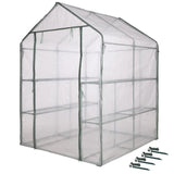 Serre de Jardin - NATURE - H195 x 143 x 143 - 2 étageres - PE armé 140 g/m˛ - Vert