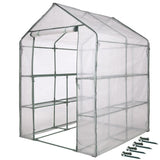 Serre de Jardin - NATURE - H195 x 143 x 143 - 2 étageres - PE armé 140 g/m˛ - Vert
