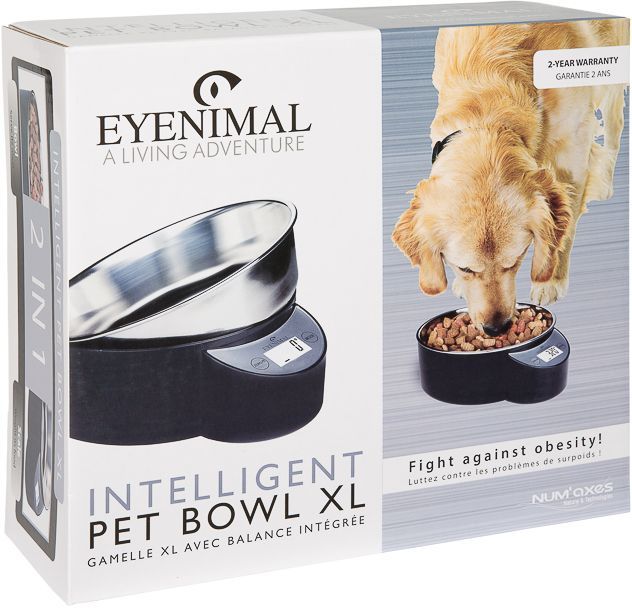 Gamelle avec balance integrée - EYENIMAL - INTELLIGENT PET BOWL - XL - 1,8 L - Noir