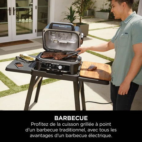 Barbecue électrique et fumoir NINJA - Woodfire Pro Connect XL OG901EU - 7 programmes de cuisson - Thermosonde intégrée