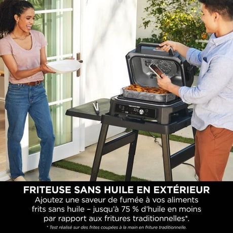 Barbecue électrique et fumoir NINJA - Woodfire Pro Connect XL OG901EU - 7 programmes de cuisson - Thermosonde intégrée