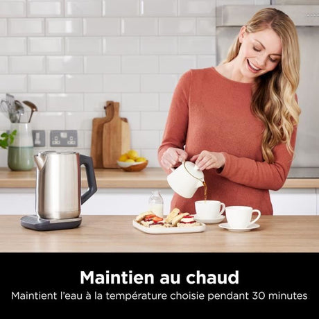 Bouilloire - NINJA - KT201EU - 3000 W - 1,7 L - Socle 360° - Température réglable - Inox