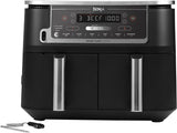 Friteuse sans huile - NINJA - Air Fryer AF451EU - Capacité 9,5 L - Double cuve - 6 programmes de cuisson - 2470 W
