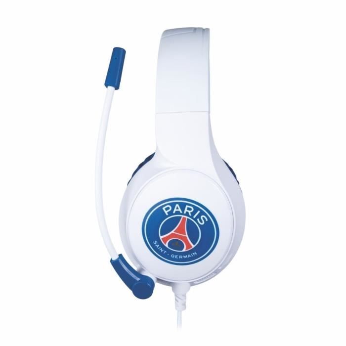 Casque gaming filaire - KONIX - Micro 45° - Câble 1,5 m - Blanc et bleu - Confort Soft Touch