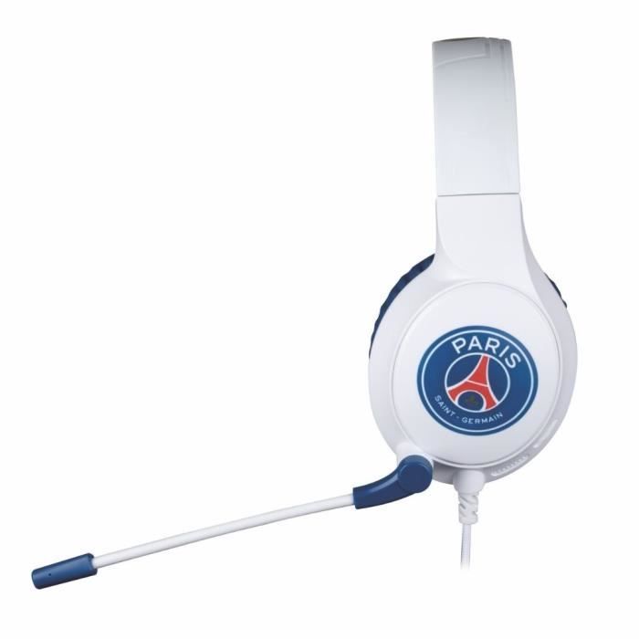 Casque gaming filaire - KONIX - Micro 45° - Câble 1,5 m - Blanc et bleu - Confort Soft Touch
