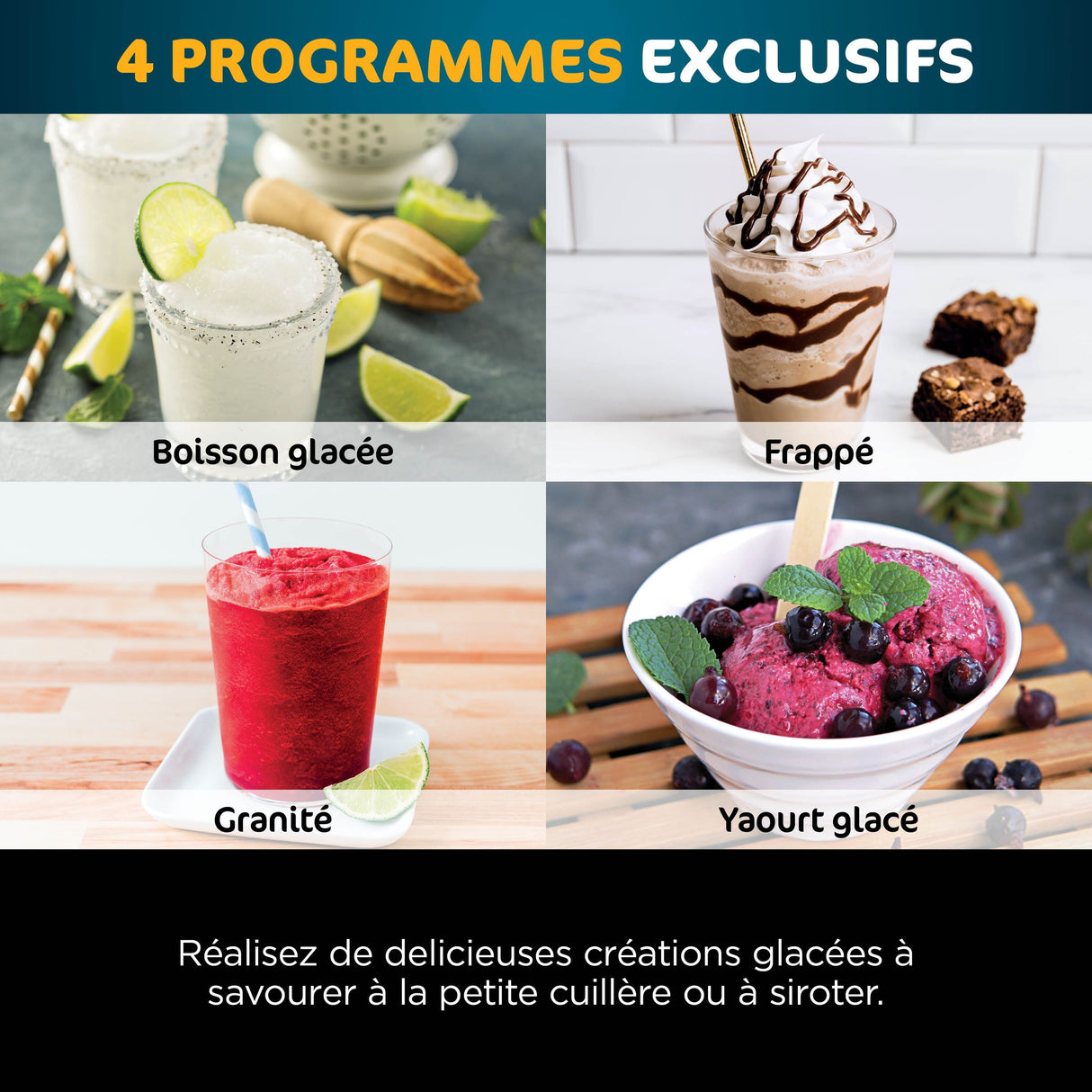 Machine ŕ glaces NINJA - CREAMi Deluxe NC502EU - 2 pots inclus 709ml - 10 programmes