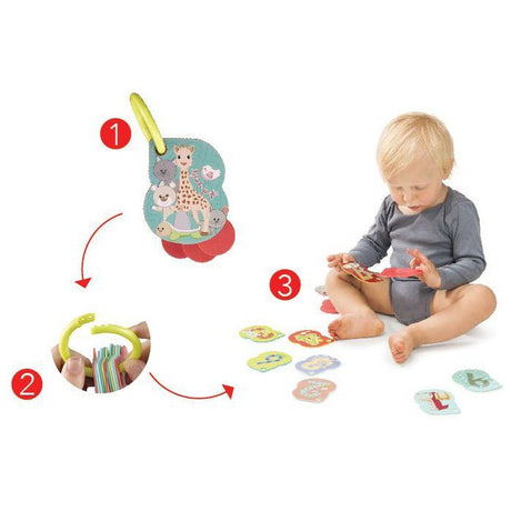 Imagier - SOPHIE LA GIRAFE - Numerogolo - Cartes a chiffres - Couleurs vives - Anneau ouvrant