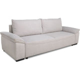 Canapé convertible avec coffre - 3 a 4 places - NORMAN - Tissu beige - 240 x 85 x 85 cm