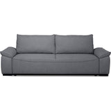 Canapé convertible avec coffre - 3 a 4 places - NORMAN - Tissu anthracite - 240 x 85 x 85 cm