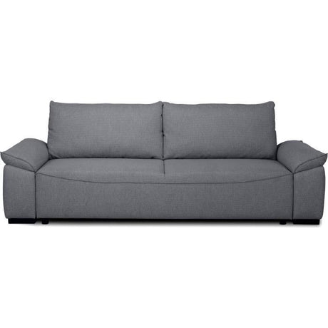 Canapé convertible avec coffre - 3 a 4 places - NORMAN - Tissu anthracite - 240 x 85 x 85 cm