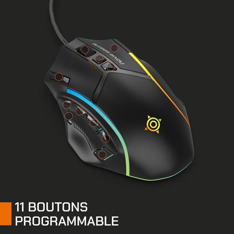 Souris gamer - Filaire - Nova Gaming - Virgo - LED RGB - Noir