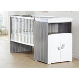 Lit combiné - 120x60cm - Evolutif en 90x190cm - Babyprice Leaf - En bois gris