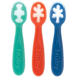 Lot de 3 premieres cuilleres bébé - NUBY - Silicone - Des 6 mois - Bleu / Rouge/ Vert