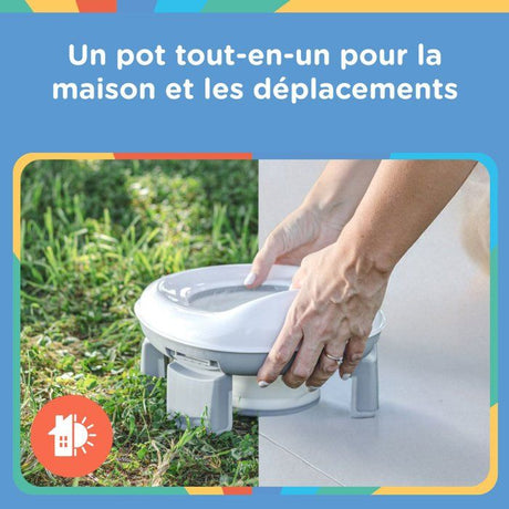 Pot de voyage portable pour tout-petits - NUBY - Avec sac de rangement - Gris / Blanc
