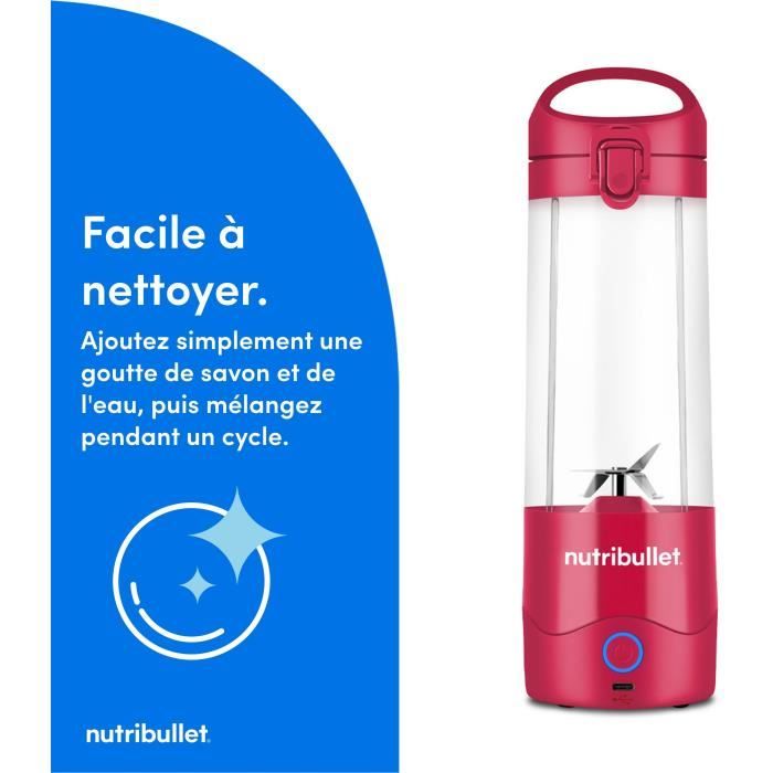 Blender portable - NUTRIBULLET - NBP003MA - 100 W - Tasse 475 ml - Sans BPA - Magenta