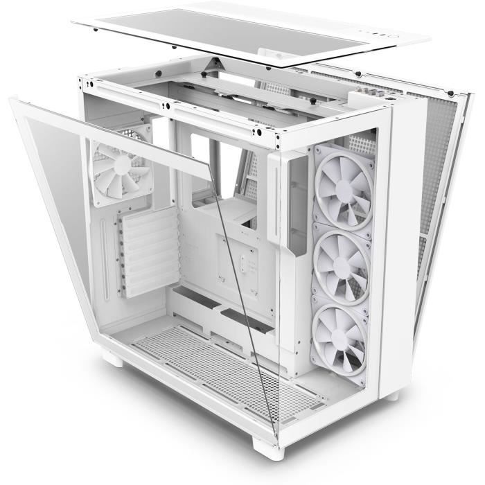 Boitier moyen-tour - NZXT - H9 Elite - Verre trempé - Support RGB - Blanc