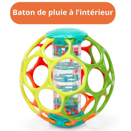 BRIGHT STARTS  OBALL -Hochet pour bébé - Rollin' Rainstick - Perles multicolores - Baton de pluie - 3M+