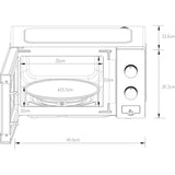 Micro-ondes monfonction OCEANIC MO20S Silver L45x H24 x P32,1 cm 20L