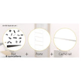 OPTIMUM - Kit porte coulissante + rail + bandeau Atelier - H.204xL.83xP.4 cm - Blanche lignée