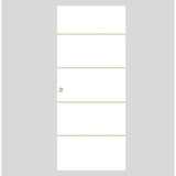 OPTIMUM - Kit porte coulissante + rail + bandeau Atelier - H.204xL.83xP.4 cm - Blanche lignée