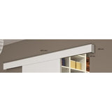 OPTIMUM - Kit porte coulissante + rail + bandeau Atelier - H.204xL.83xP.4 cm - Blanche lignée
