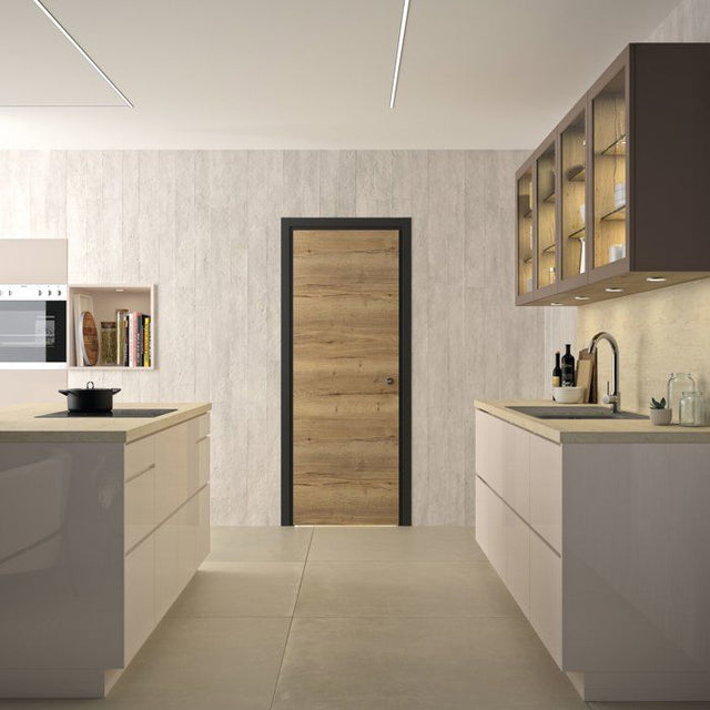 Bloc porte isotherme avec huisserie - OPTIMUM - Premium - Chene authentique - Poussant gauche / ajustable - H 204 x Ep 4,4 x L 83 cm