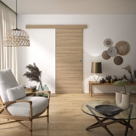 Kit Porte Coulissante - OPTIMUM - BARBADE2 - H 204 x 83 x 3,6 cm, MDF, Haute qualité, Installation facile