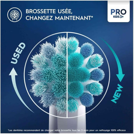 Oral-B Pro Kids3+ Brosse a dents électrique enfant Reine des Neiges, Disney, 1 Brossette Brossage Doux, Minuteur et Vibrations