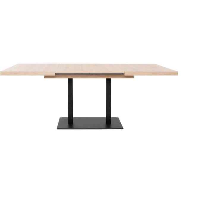Table a manger extensible ORLANDO - Rectangulaire - style industriel - Décor chene sonoma -8/10 personnes - 120-200 x P 80 x H 75