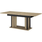Table a manger avec allonge - OSTARA - Rectangulaire - Chene / Noir - 8 personnes - 160/199,8 x 90 x 78 cm - PARISOT