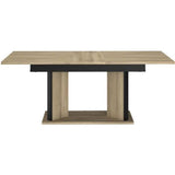 Table a manger avec allonge - OSTARA - Rectangulaire - Chene / Noir - 8 personnes - 160/199,8 x 90 x 78 cm - PARISOT