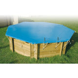 Bâche d'hiver et de sécurité pour piscine bois UBBINK rectangulaire 200x350 - Bleue - Epaisseur 550gr