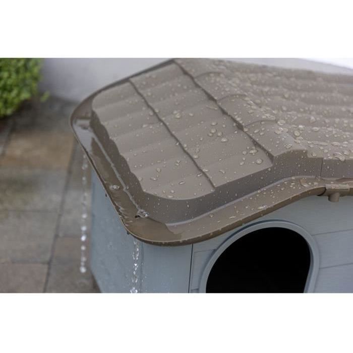 KERBL - Maison extérieure pour chats - 60 x 51 x 41 cm - Gris et marron - Plastique