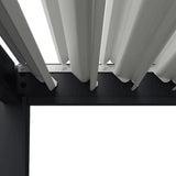 Pergola bioclimatique - 3 x 3 m - 9 m˛ - Structure aluminium anthracite et lames toiture acier blanches