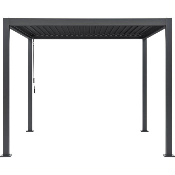 Pergola bioclimatique - GAYA - Structure en aluminium et en acier - Gris - 3 x 3 m