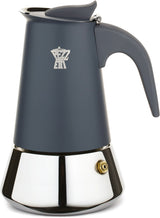 Cafetiere italienne - PEZZETTI - STEELEXPRESS - Acier inoxydable - 6 tasses - Tous feux dont induction - Bleu Indigo