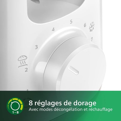 Grille-pain - PHILIPS - HD2590/00 - Collection Daily petit déjeuner - 1 fente longue - 830W - Blanc