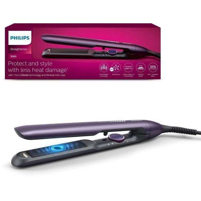 Lisseur électrique - PHILIPS - BHS752/00 - Series 7000 - Plaque céramique - Violet intense métallisé