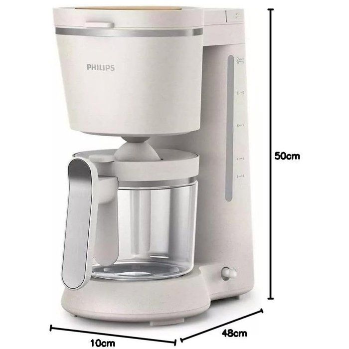 Cafetiere filtre - PHILIPS - HD5120/00 - Collection Eco-Conscious - 1.2L - 1000W - Creme