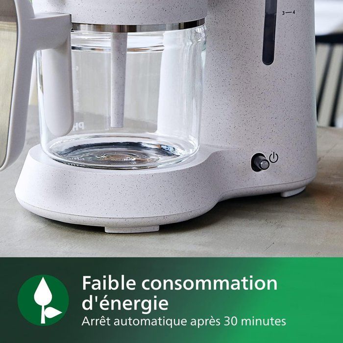Cafetiere filtre - PHILIPS - HD5120/00 - Collection Eco-Conscious - 1.2L - 1000W - Creme