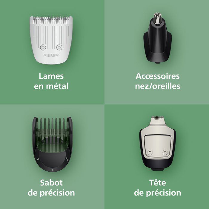 Tondeuse multifonction 11-en-1 étanche - PHILIPS - Series 5000 MG5941/15 - 120 min - Sans fil - Gris clair