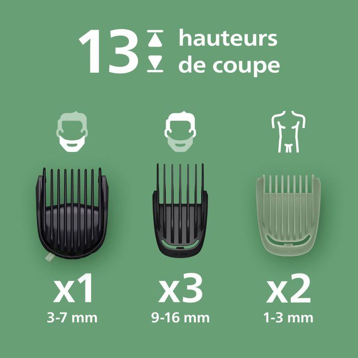 Tondeuse multifonction 11-en-1 étanche - PHILIPS - Series 5000 MG5941/15 - 120 min - Sans fil - Gris clair