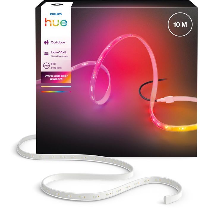 Ruban LED - PHILIPS HUE - Flux extérieur - 10 metres - 3000 lm - Ambiance  - Ajustable- Résistant