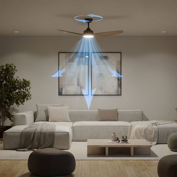 Ventilateur de plafond - Philips - Olas - Pales fixes - Diametre 132 cm - Noir/Bois - LED intégrée + télécommande