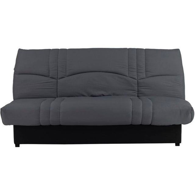 Canapé convertible Clic-clac - 3 places - Tissu Gris Anthracite - 190 x 90 x 92 cm - PIXIE