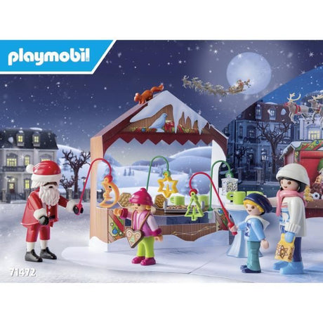 PLAYMOBIL 71472 Calendrier de l'Avent Marché de Noël, 24 surprises, 84  pieces, Des 4 ans