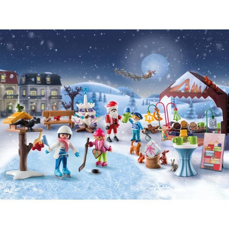 PLAYMOBIL 71472 Calendrier de l'Avent Marché de Noël, 24 surprises, 84  pieces, Des 4 ans