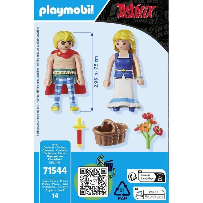 PLAYMOBIL 71544 Tragicomix et Falbala, Personnages d'Astérix, 14 pieces, Des 5 ans
