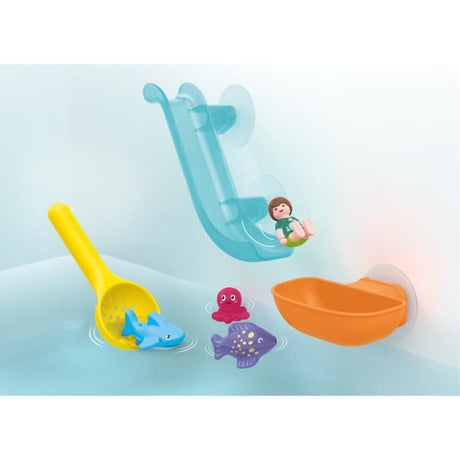 PLAYMOBIL Junior 71689 Toboggan aquatique et animaux marins, Jouet pour le bain, Des 18 mois